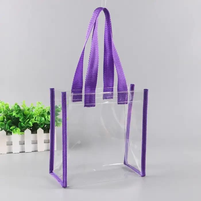 Sac fourre-tout transparent en PVC de grande capacité, plastique cousu pour voiture, sac à provision