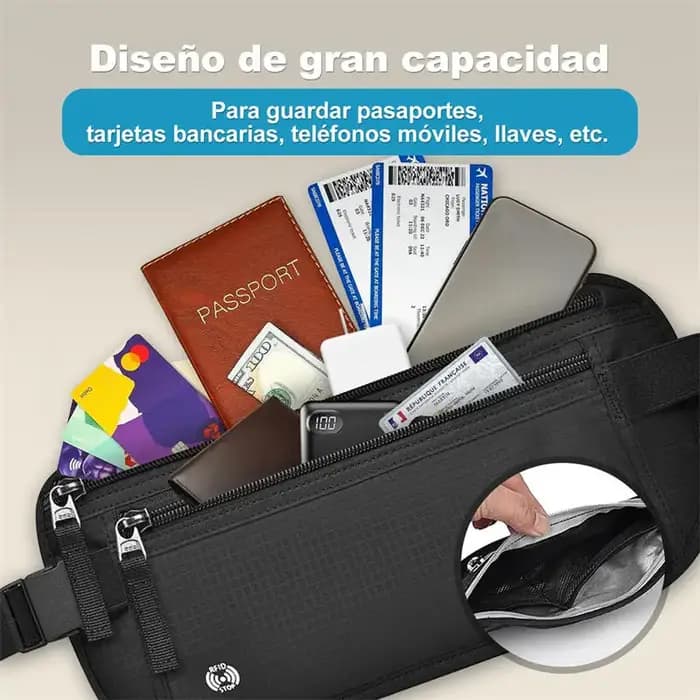 RFID bloquant étanche Sport voyage téléphone argent ceinture sac Fanny Packs hommes femmes caché portefeuille porte-passeport sac grande capacité