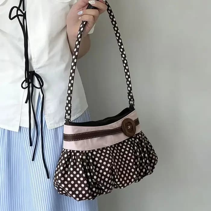 Sac fourre-tout à pois pour femme