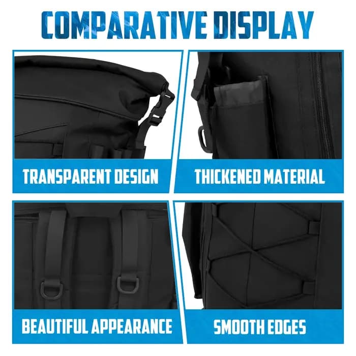 Sac arrière de moto 50L-85L, sac à dos de voyage extensible avec sangles, rangement universel, sac de support de barre Sissy pour Harley