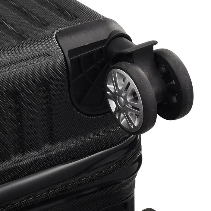 Ensembles de bagages Rosahqnda 3 pièces avec serrure TSA, valise noire en ABS, valise trolley rigide