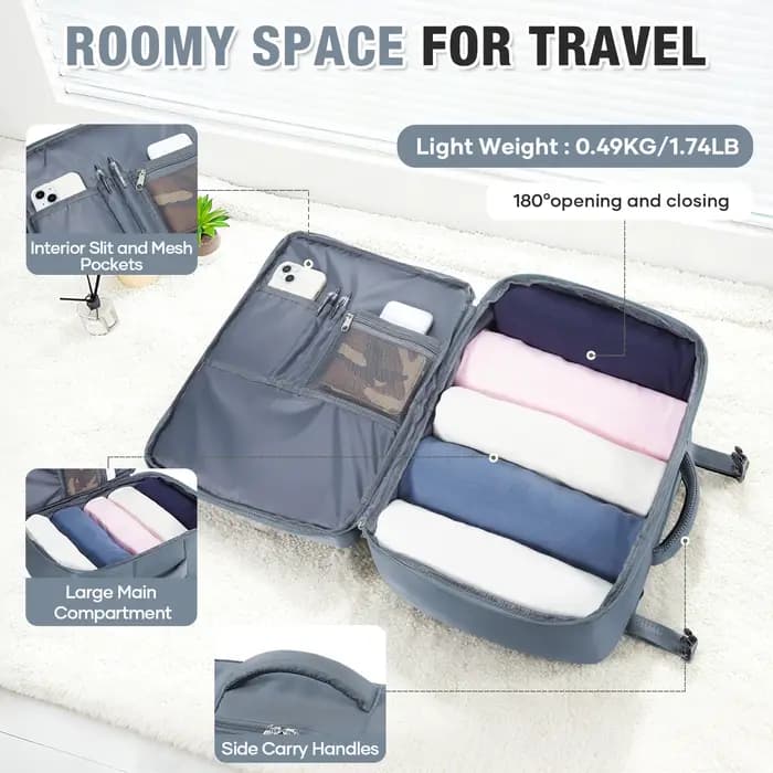 Sac à dos de voyage pour cabine d'avion 40x30x20