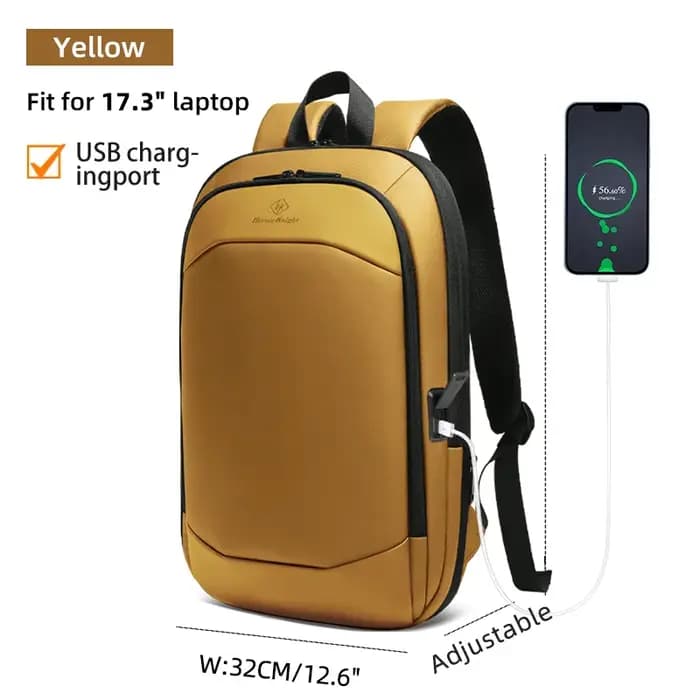 Heroic Knight sac à dos de voyage pour hommes étanche 17.3 "bagage à main sac à dos pour ordinateur portable mince exten