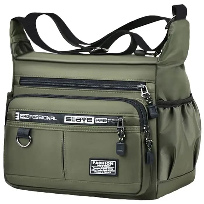 Sac à bandoulière pour hommes avec poches multicouches, bandoulière réglable, sac d'affaires à bando