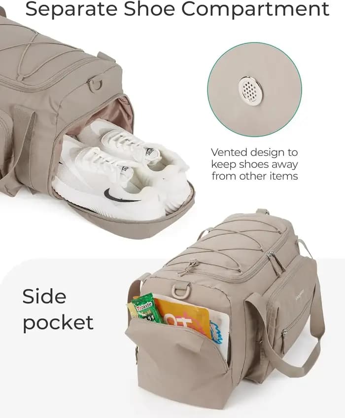 BAGSMART Sac de sport 4 en 1 pour femme et homme Sac de sport léger TSA avec compartiment à chaussur
