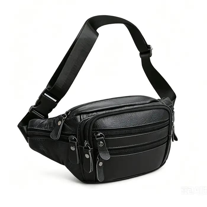 Sac bandoulière en cuir véritable pour homme