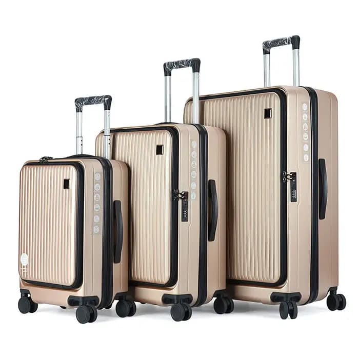 Valise à ouverture frontale de style coréen et japonais - Silencieux 360 ° Ensembles de bagages de serrure de TSA de