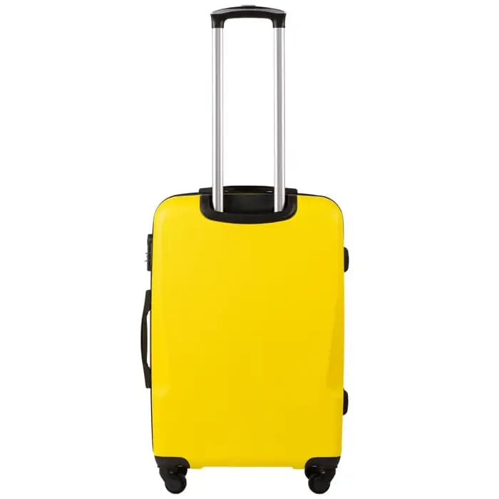 Lot de 4 roulettes WINGS PLOVER jaunes en ABS + (L/M/S/XS) rigides à 4 roues 360° ° Serrure à comb