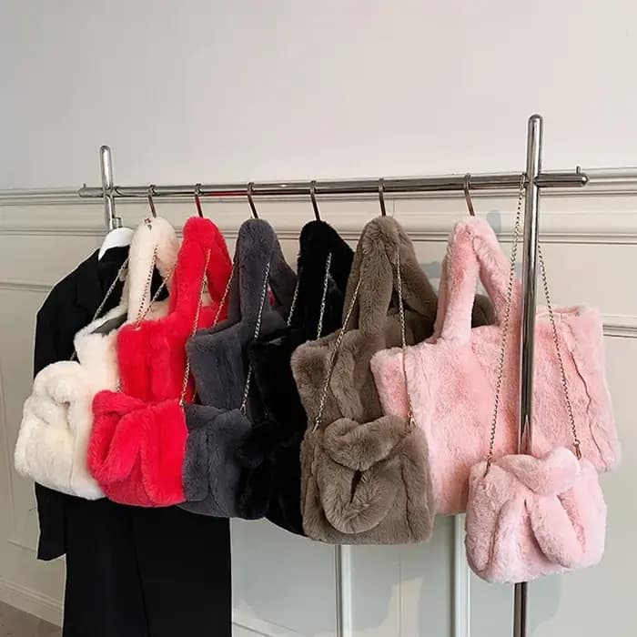 Sacs à main fourre-tout en fausse fourrure pour femmes