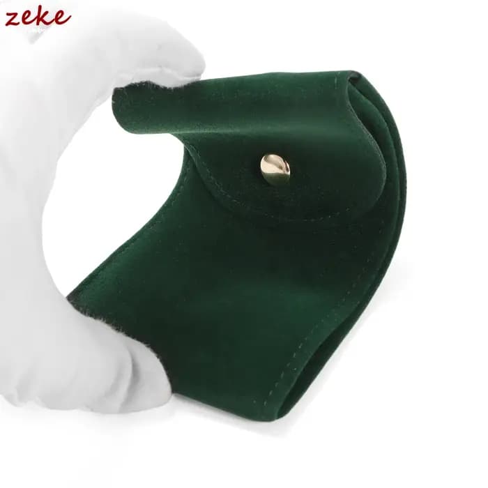 Sac de montre en velours vert bleu gris rouge noir