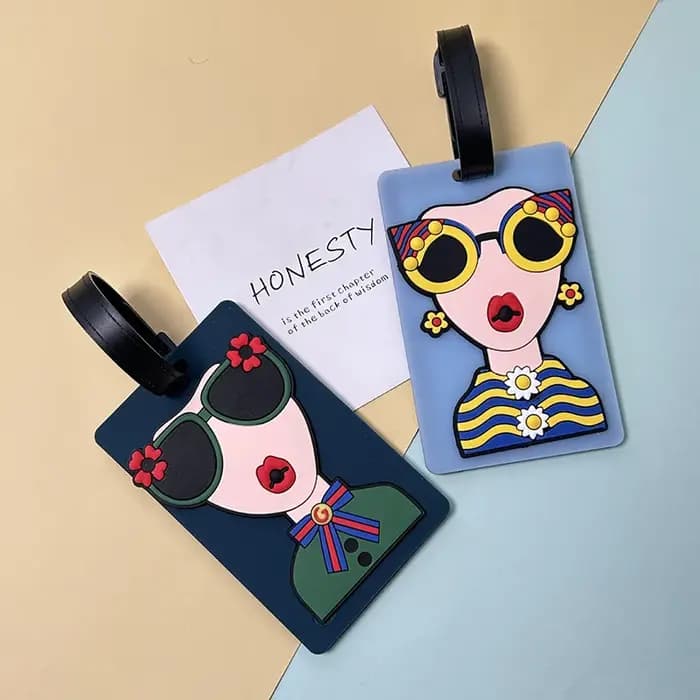 Nouveau Design créatif moderne déesse accessoires de voyage étiquettes de bagages valise mode silicone Portable