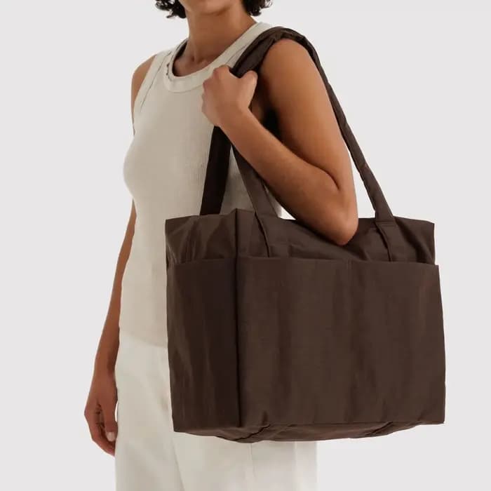 Baggu Small Cloud Carry-On Sac de voyage de grande capacité en polyester, style décontracté, sac à bagages de forme carrée verticale, ouverture à fermeture éclair
