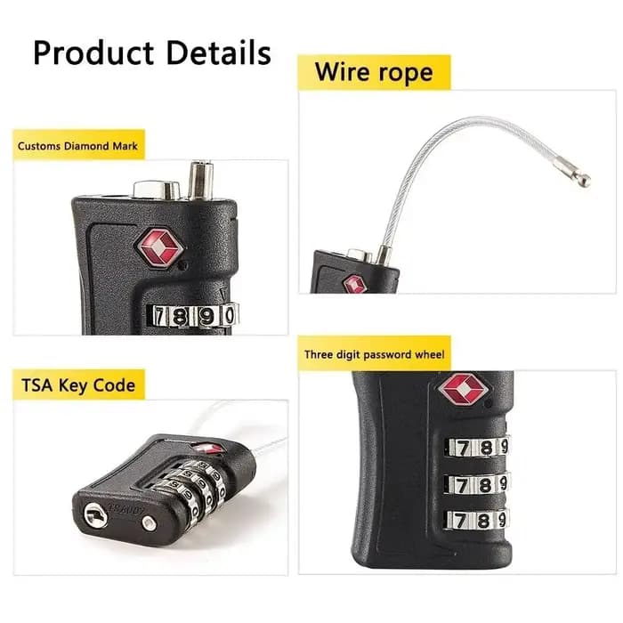 Cadenas à combinaison TSA à 3 chiffres