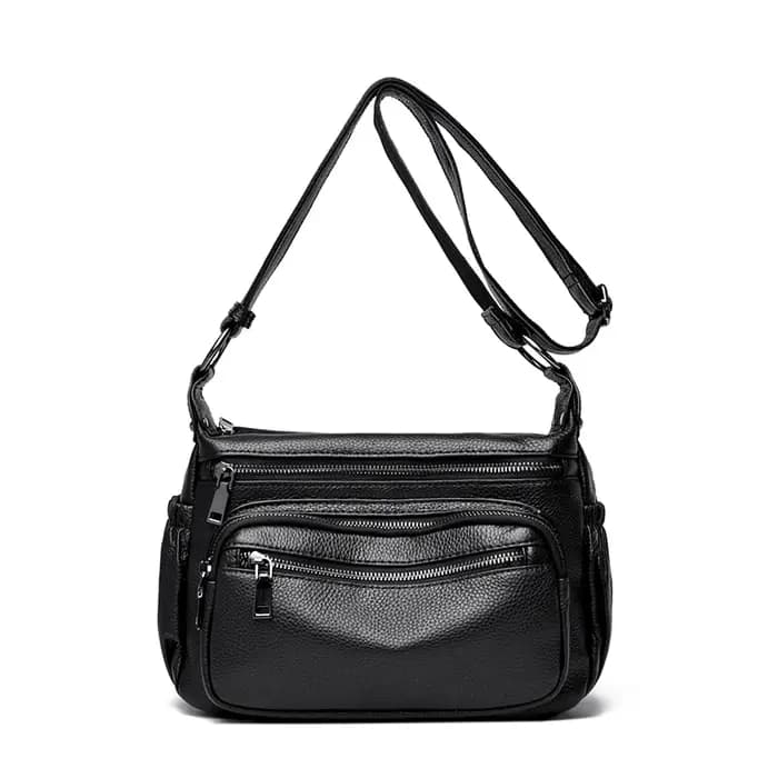 Sac à bandoulière multi-poches en cuir de vache pour femmes, sac à bandoulière Simple et polyvalent