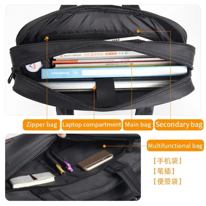 Grand sac fourre-tout en toile pour ordinateur portable pour homme