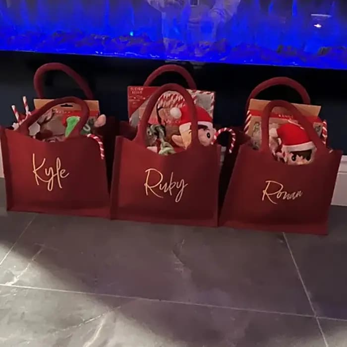 Magnifique sac cadeau de noël personnalisé