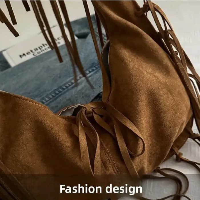 Sac à bandoulière à pompon de Style occidental