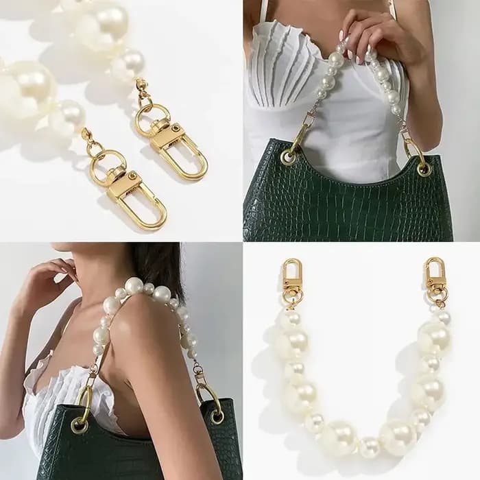 JOWomen-Sangle de sac à main en perles décoratives