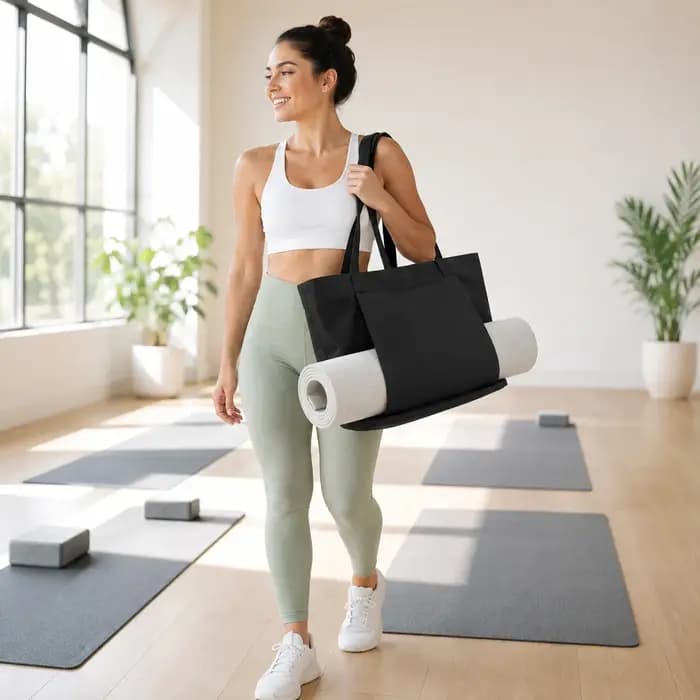Sac de transport pour tapis de yoga avec support externe – Sac à bandoulière grande capacité pour la gym et le fitness