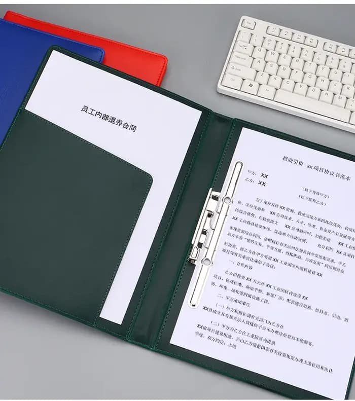 Porte-documents en cuir pour femmes d'affaires, porte-papier, portefeuille exécutif, bureau de presse-papiers, accessoires de bureau, école universitaire, A4