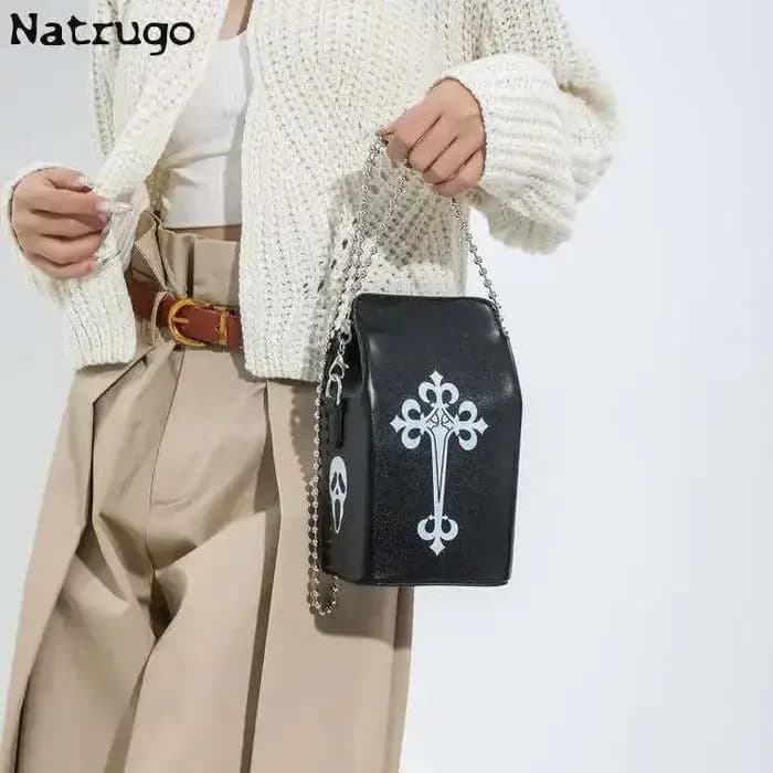 Petit sac carré imprimé graffiti pour filles