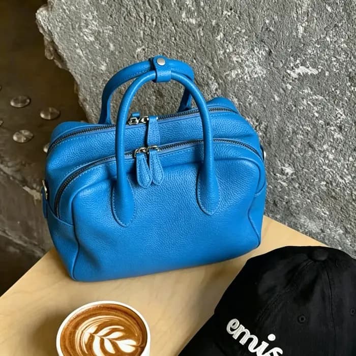 Sac Bowling Jaune Texture Litchi Printemps-Été 2026, Sac à Main Polyvalent pour Femme, Porté Épaule