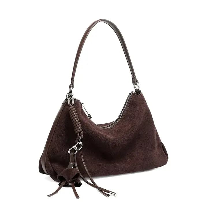 2025 automne hiver nouveau daim cuir spacieux oreiller sac fourre-tout Vintage unique sac à bandoulière femmes mode dépl