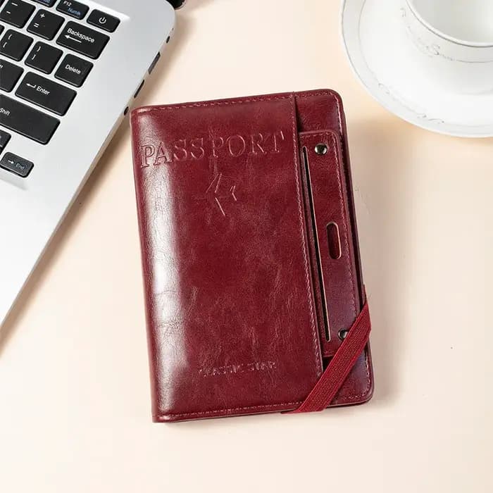 Porte-passeport et portefeuille combinés, antivol, anti-démagnétisation, organiseur multifonctionnel de documents et de cartes, porte-billets de voyage, organiseur de documents de voyage d'affaires po