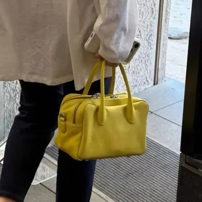 Sac Bowling Jaune Texture Litchi Printemps-Été 2026