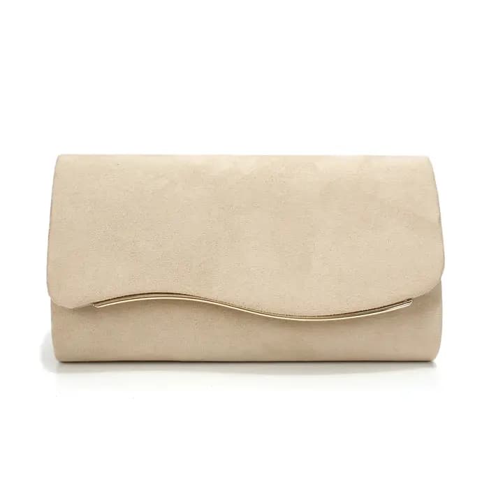 Nouvelle pochette de soirée en velours imitation daim avec chaîne décorative en métal