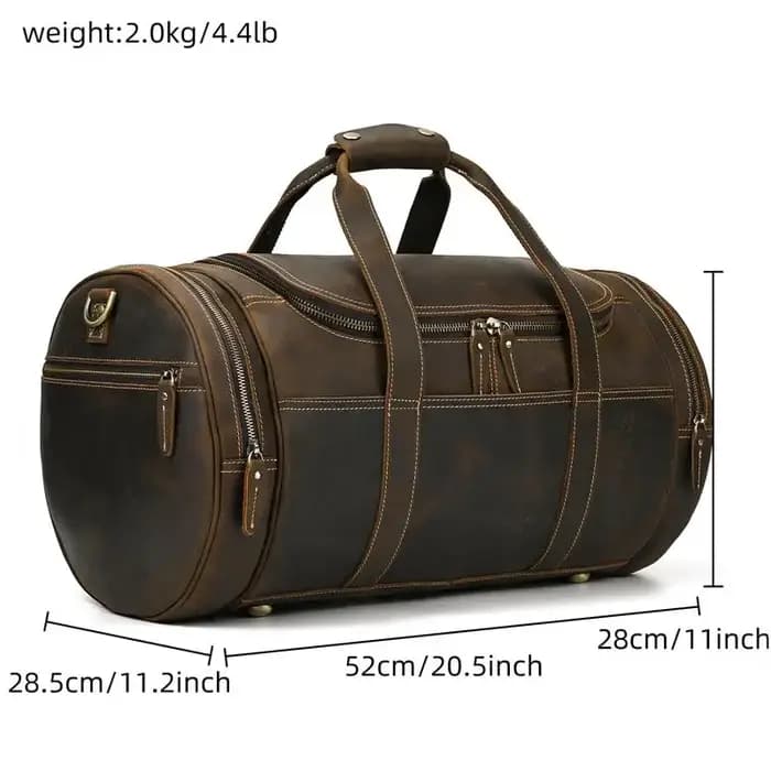 MAHEU-Grand Sac de Voyage en Cuir group pour Homme, Bagage de Style Vintage, Accessoire de -du-- end