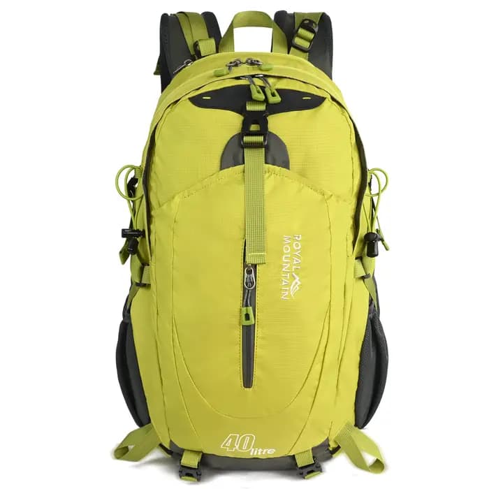 Sac à dos de randonnée en nylon résistant à l'eau 36-55L avec système de transport physiologique et poche ouverte pour marche en plein air