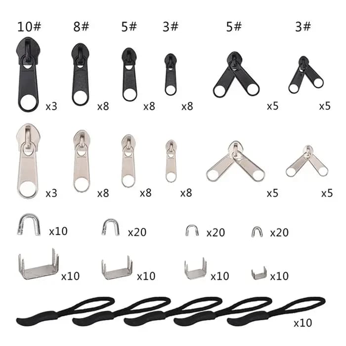 Kit de réparation de fermeture éclair 85 pièces/ensemble