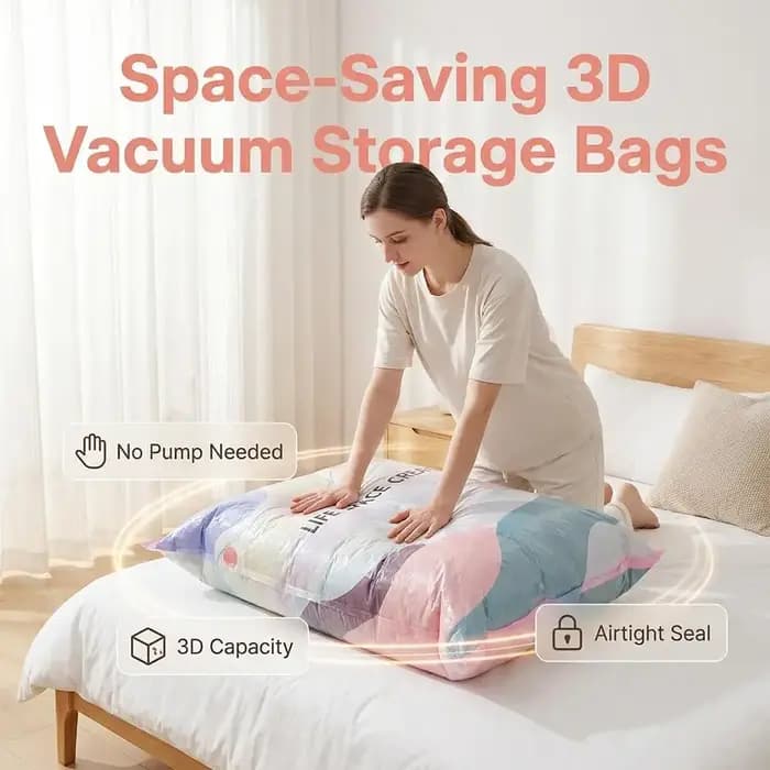 Sacs de rangement sous vide Cube sans pompe 70×50×30cm
