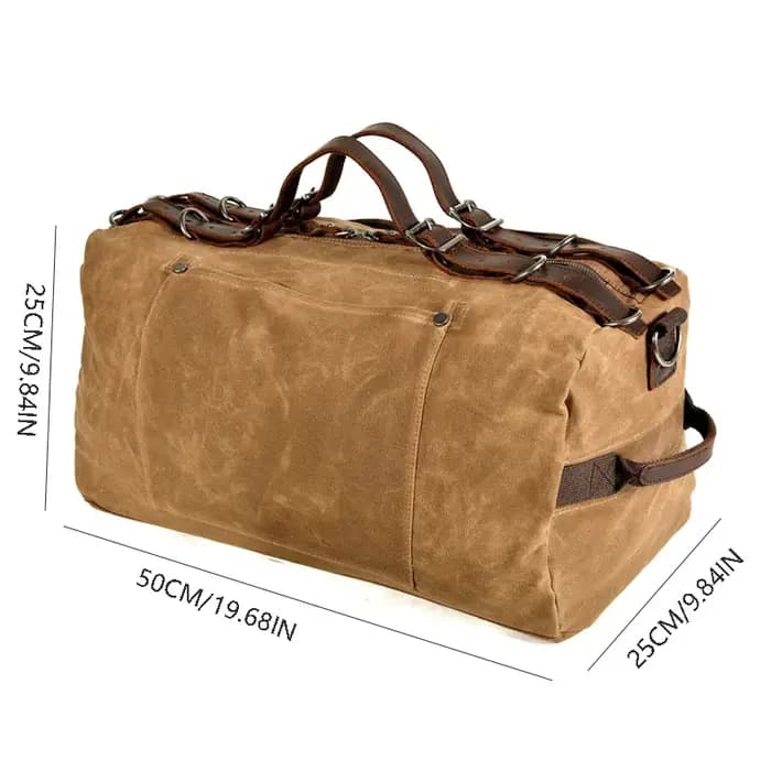 Sac de voyage en toile de cire à l'huile épaisse de style militaire