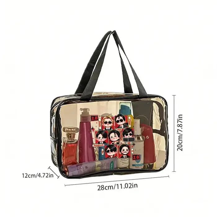 Sac de toilette portable en PVC transparent et imperméable Arirang 2.0 World Tour 2026 – Sac de rangement Kpop