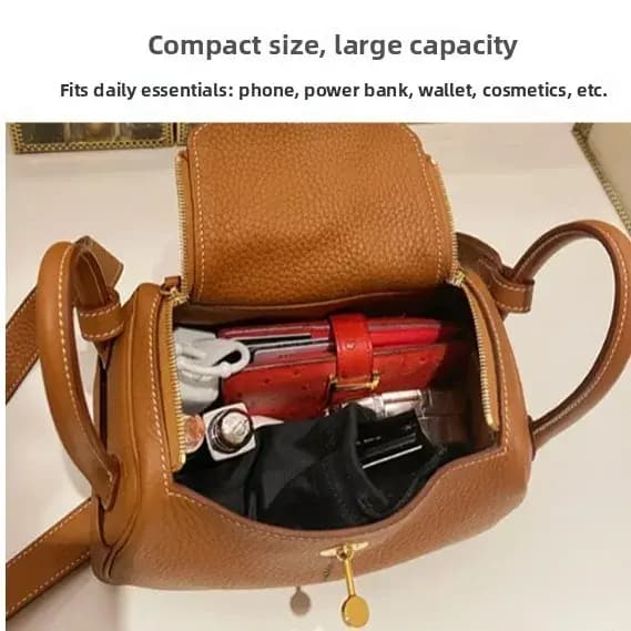 Mini sac bandoulière en cuir de vachette superposé pour femme