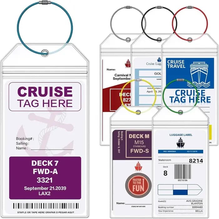 Lot de 6 porte-étiquettes de bagages pour croisière, compatibles avec toutes les compagnies de crois