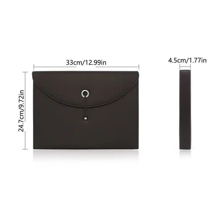 Sac à documents en cuir PU imperméable avec étiquettes, organiseur de fichiers portable en accordéon, 13 poches, conception à fermeture élastique
