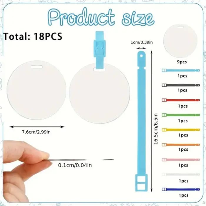 Sublimation Blanks Étiquettes de bagage rondes en aluminium double face en vrac