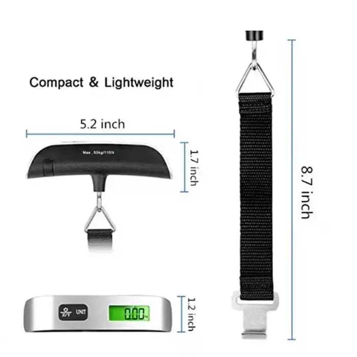 Balance suspendue Portable 50kg, balance électronique pour bagages à main, valise à affichage numérique, sac de voyage de 110lb, outils de pesage
