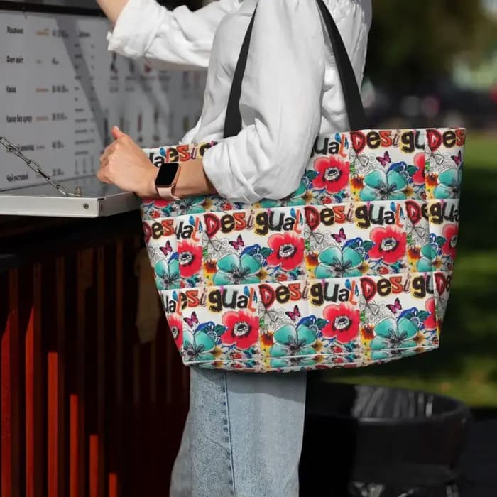 Desigual personnalisé sac fourre-tout de plage Sport Gym Yoga Duffle grand sac