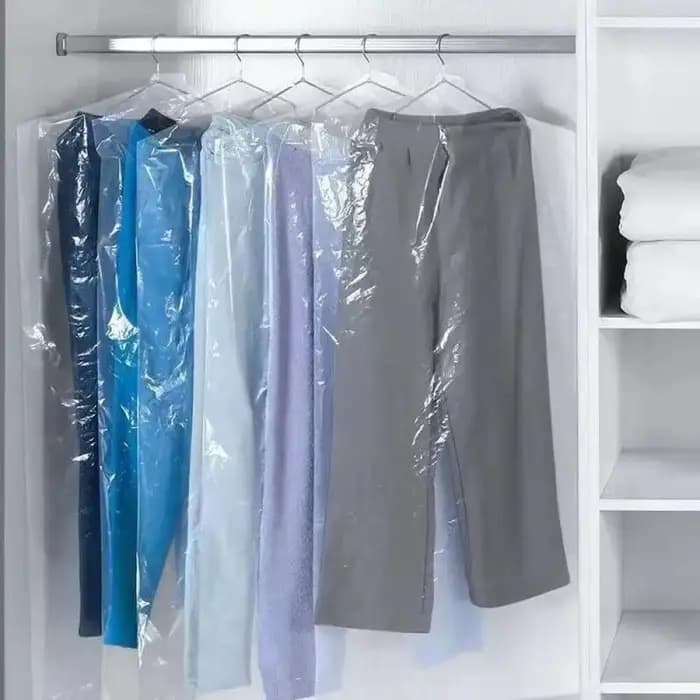 50 pièces de housses de protection transparentes en plastique pour vêtements