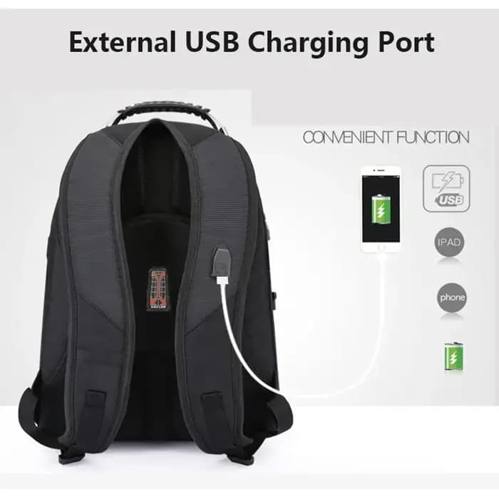 Sac à dos pour ordinateur portable de 17 pouces, multifonctionnel, durable, avec port de charge USB,