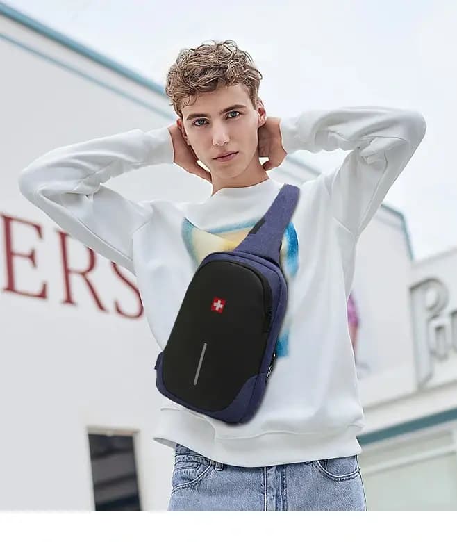 SWISS nouveau sac de poitrine décontracté pour hommes sport sac à bandoulière étanche sac
