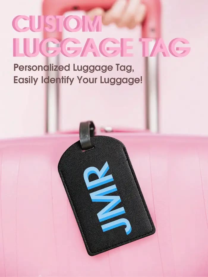 Étiquette de bagage personnalisée avec initiale