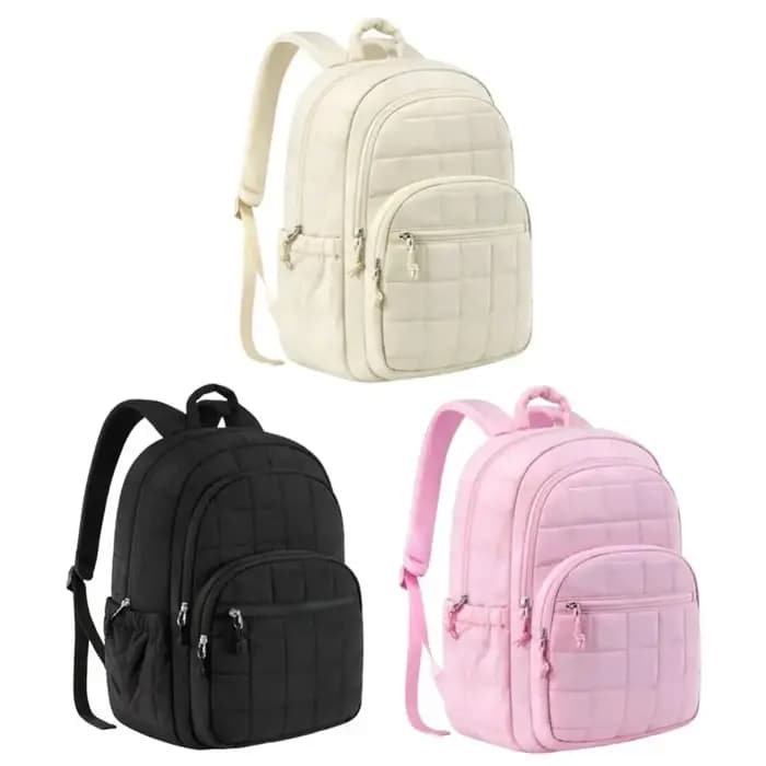 Sac à dos de voyage créatif matelassé à carreaux