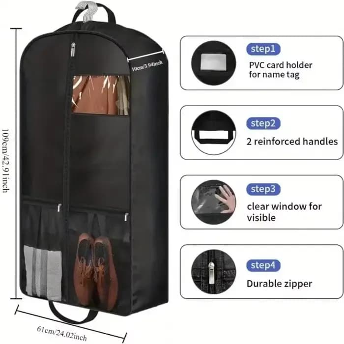 Sac de costume de voyage avec fermeture à glissière