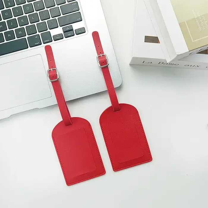 Étiquette de bagage professionnelle en cuir avec clip d'identification pour valise