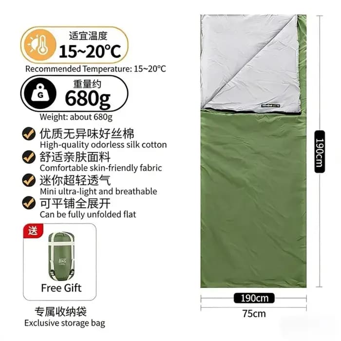 Sac de couchage d'urgence compact et ultraléger pour adulte